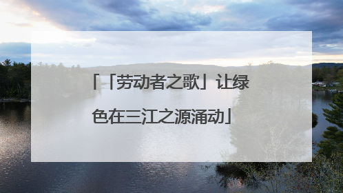 「劳动者之歌」让绿色在三江之源涌动