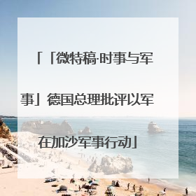 「微特稿·时事与军事」德国总理批评以军在加沙军事行动