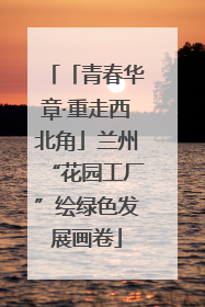 「青春华章·重走西北角」兰州“花园工厂”绘绿色发展画卷