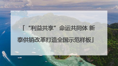 “利益共享”命运共同体 新泰供销改革打造全国示范样板