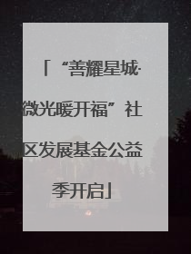 “善耀星城·微光暖开福”社区发展基金公益季开启