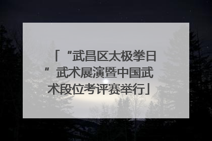 “武昌区太极拳日”武术展演暨中国武术段位考评赛举行