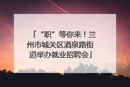 “职”等你来！兰州市城关区酒泉路街道举办就业招聘会