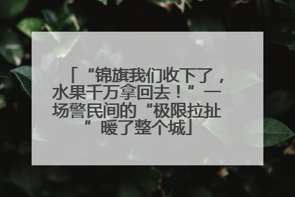 “锦旗我们收下了，水果千万拿回去！”一场警民间的“极限拉扯”暖了整个城