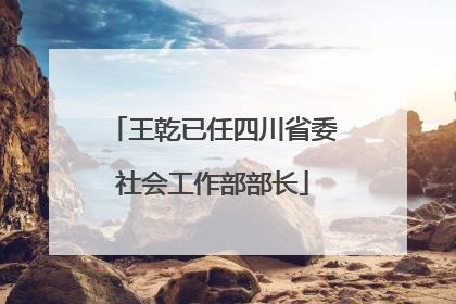 王乾已任四川省委社会工作部部长