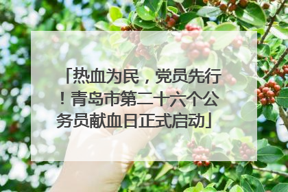 热血为民，党员先行！青岛市第二十六个公务员献血日正式启动