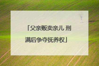 父亲贩卖亲儿 刑满后争夺抚养权