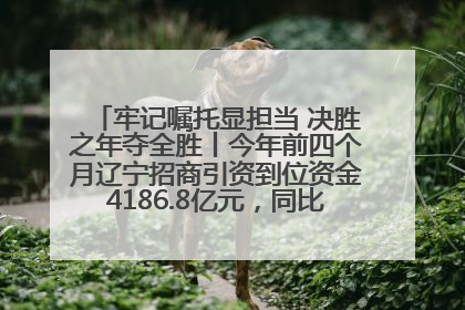 牢记嘱托显担当 决胜之年夺全胜丨今年前四个月辽宁招商引资到位资金4186.8亿元，同比增长17.4%
