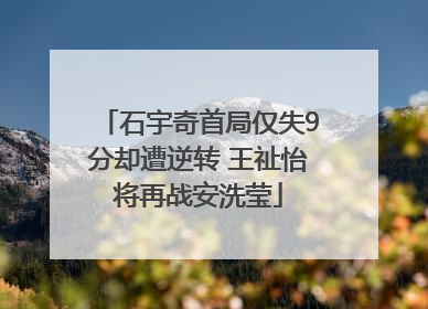 石宇奇首局仅失9分却遭逆转 王祉怡将再战安洗莹