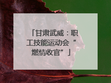 甘肃武威：职工技能运动会“燃情收官”