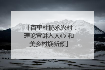 百里杜鹃永兴村：理论宣讲入人心 和美乡村焕新颜