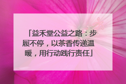 益禾堂公益之路：步履不停，以茶香传递温暖，用行动践行责任