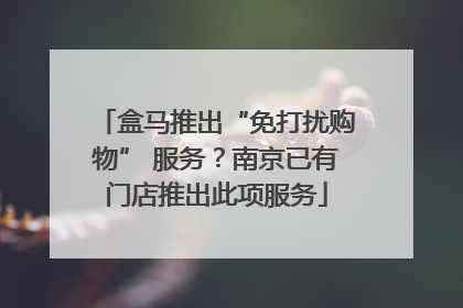 盒马推出“免打扰购物” 服务？南京已有门店推出此项服务