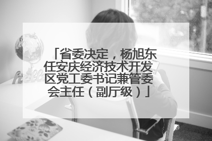 省委决定，杨旭东任安庆经济技术开发区党工委书记兼管委会主任（副厅级）