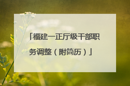福建一正厅级干部职务调整（附简历）