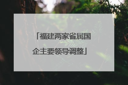 福建两家省属国企主要领导调整