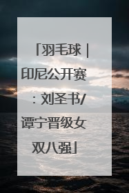 羽毛球｜印尼公开赛：刘圣书/谭宁晋级女双八强