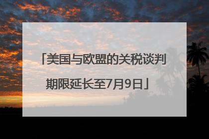 美国与欧盟的关税谈判期限延长至7月9日