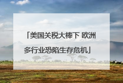 美国关税大棒下 欧洲多行业恐陷生存危机
