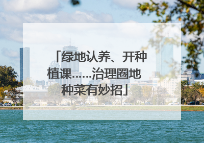 绿地认养、开种植课……治理圈地种菜有妙招