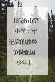 临汾市第三小学：牢记党的教导 争做强国少年