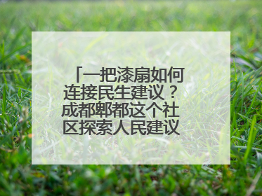 一把漆扇如何连接民生建议？成都郫都这个社区探索人民建议征集新路径