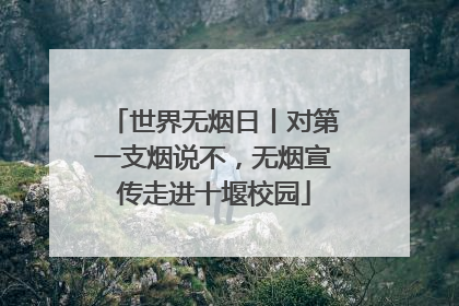 世界无烟日丨对第一支烟说不，无烟宣传走进十堰校园
