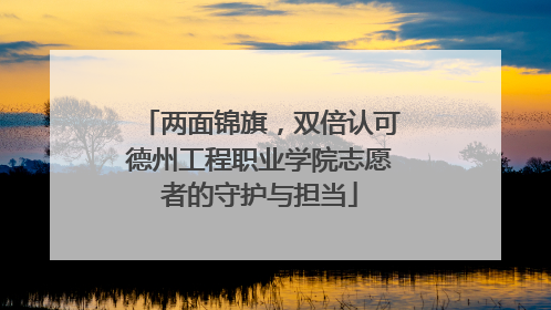 两面锦旗，双倍认可德州工程职业学院志愿者的守护与担当