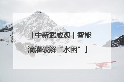 中新武威观｜智能滴灌破解“水困”