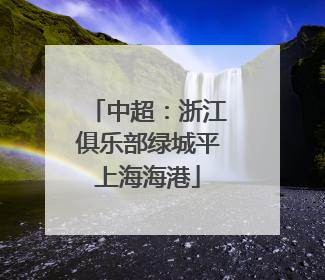 中超：浙江俱乐部绿城平上海海港
