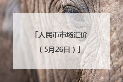 人民币市场汇价（5月26日）