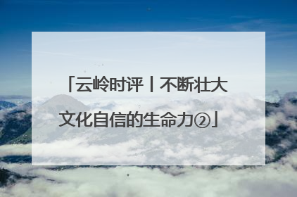 云岭时评丨不断壮大文化自信的生命力②