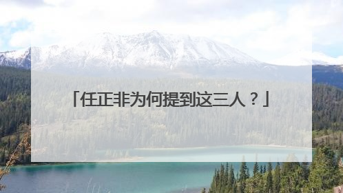 任正非为何提到这三人？
