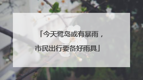 今天鹭岛或有暴雨，市民出行要备好雨具