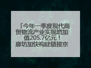 今年一季度现代商贸物流产业实现增加值205.7亿元！廊坊加快构建链接京津冀面向全世界的物流通道