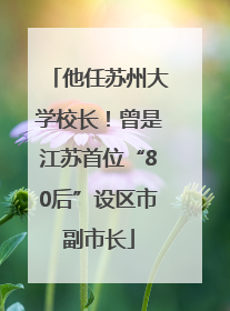他任苏州大学校长！曾是江苏首位“80后”设区市副市长