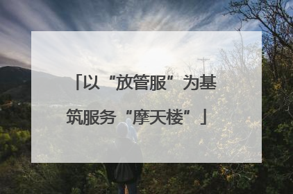 以“放管服”为基筑服务“摩天楼”