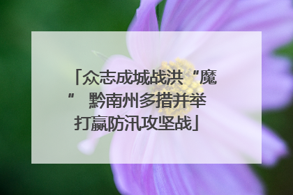 众志成城战洪“魔” 黔南州多措并举打赢防汛攻坚战