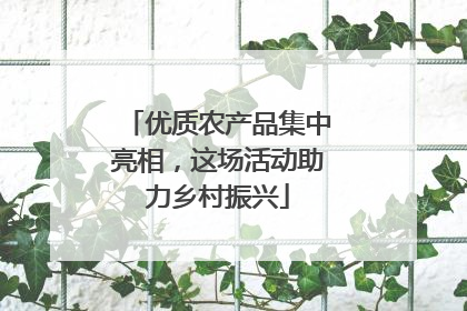 优质农产品集中亮相，这场活动助力乡村振兴