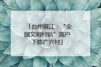 台州椒江：“全国文明村镇”落户下陈广兴村