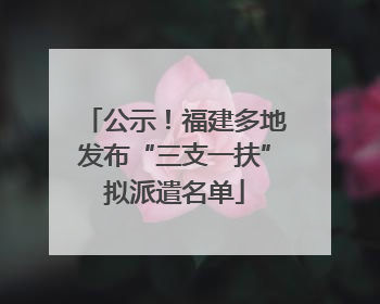 公示！福建多地发布“三支一扶”拟派遣名单