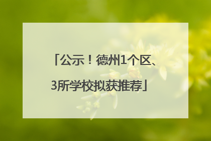 公示！德州1个区、3所学校拟获推荐