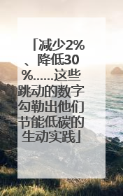 减少2%、降低30%……这些跳动的数字勾勒出他们节能低碳的生动实践