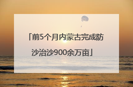 前5个月内蒙古完成防沙治沙900余万亩