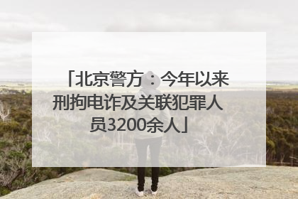 北京警方：今年以来刑拘电诈及关联犯罪人员3200余人