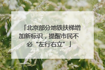 北京部分地铁扶梯增加新标识，提醒市民不必“左行右立”