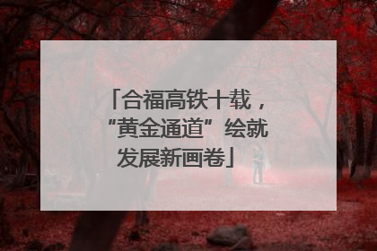合福高铁十载，“黄金通道”绘就发展新画卷