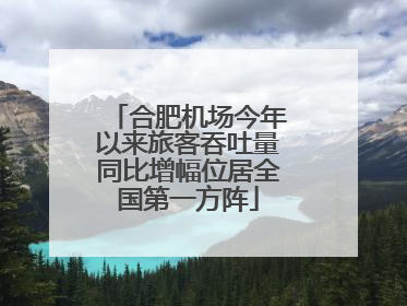 合肥机场今年以来旅客吞吐量同比增幅位居全国第一方阵