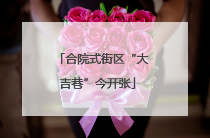 合院式街区“大吉巷”今开张