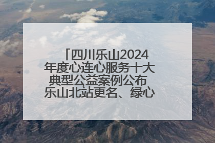 四川乐山2024年度心连心服务十大典型公益案例公布 乐山北站更名、绿心路井盖治理等上榜
